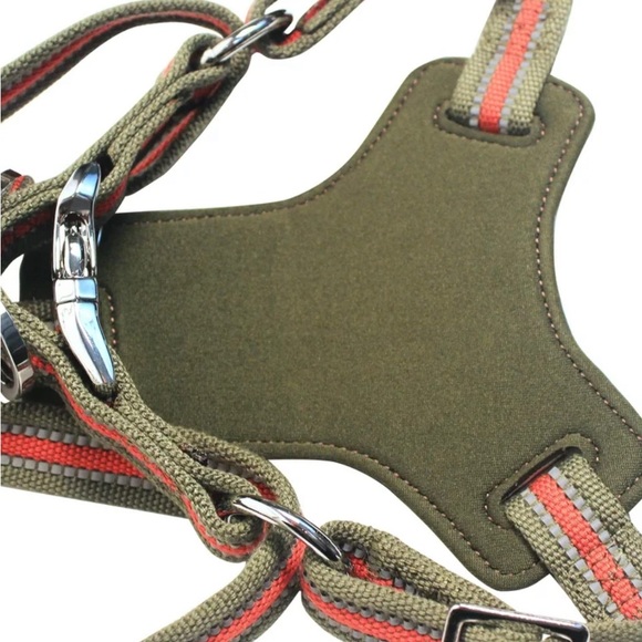 Dog Harness Step-in M 20-50 Lb, Olive, REFLECTIVE + Matching Leash! Vibrant Life - Picture 2 of 14